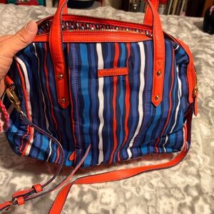 VERA BRADLEY striped orange blue and white bag in great condition